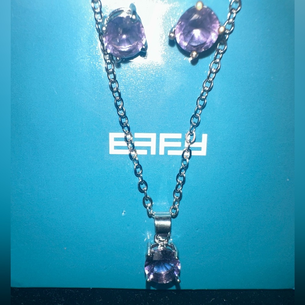 Effy Silver Necklace with Purple Gemstones